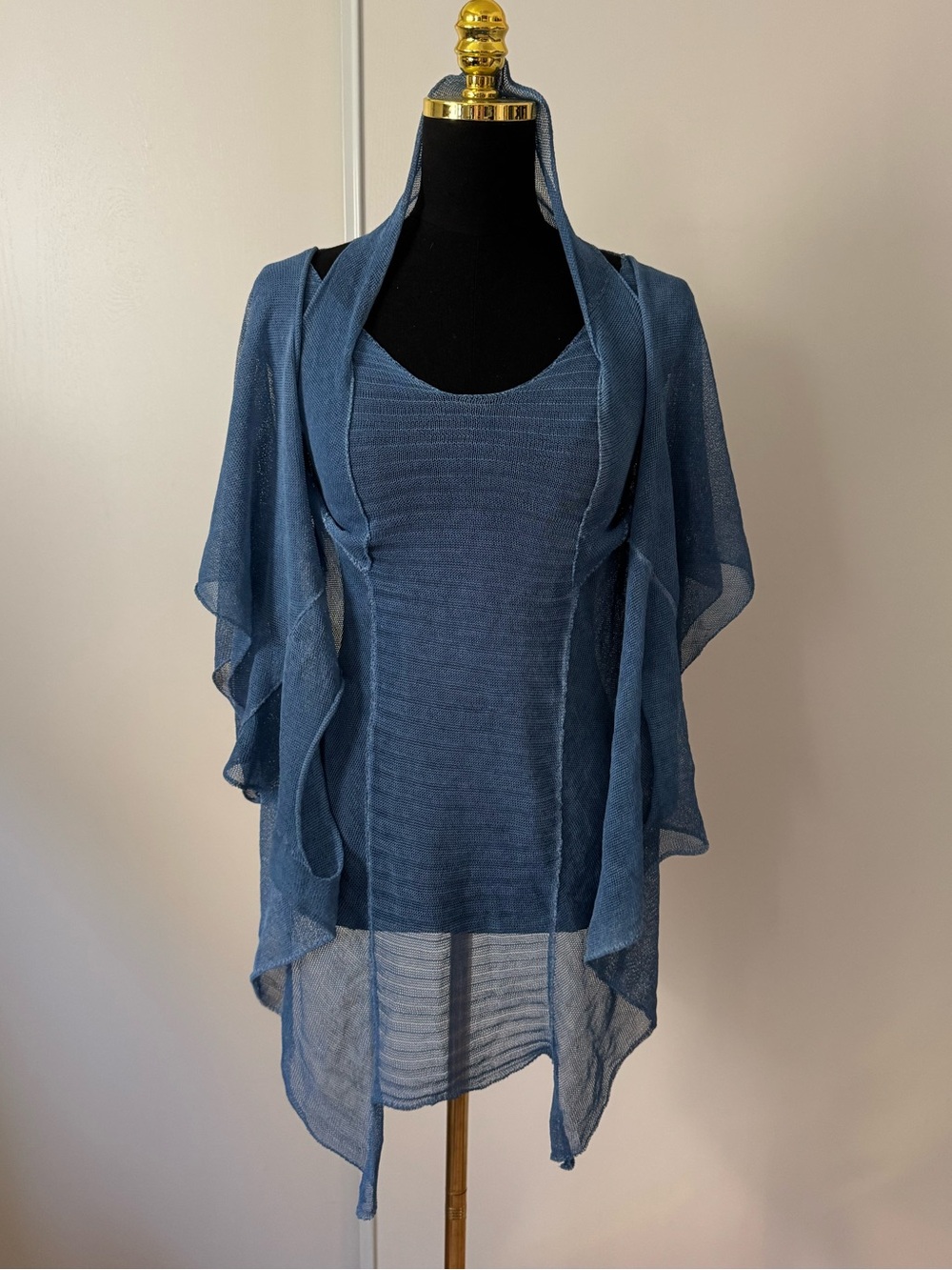 DEMOBEZA Blue Draped Dress Tunic